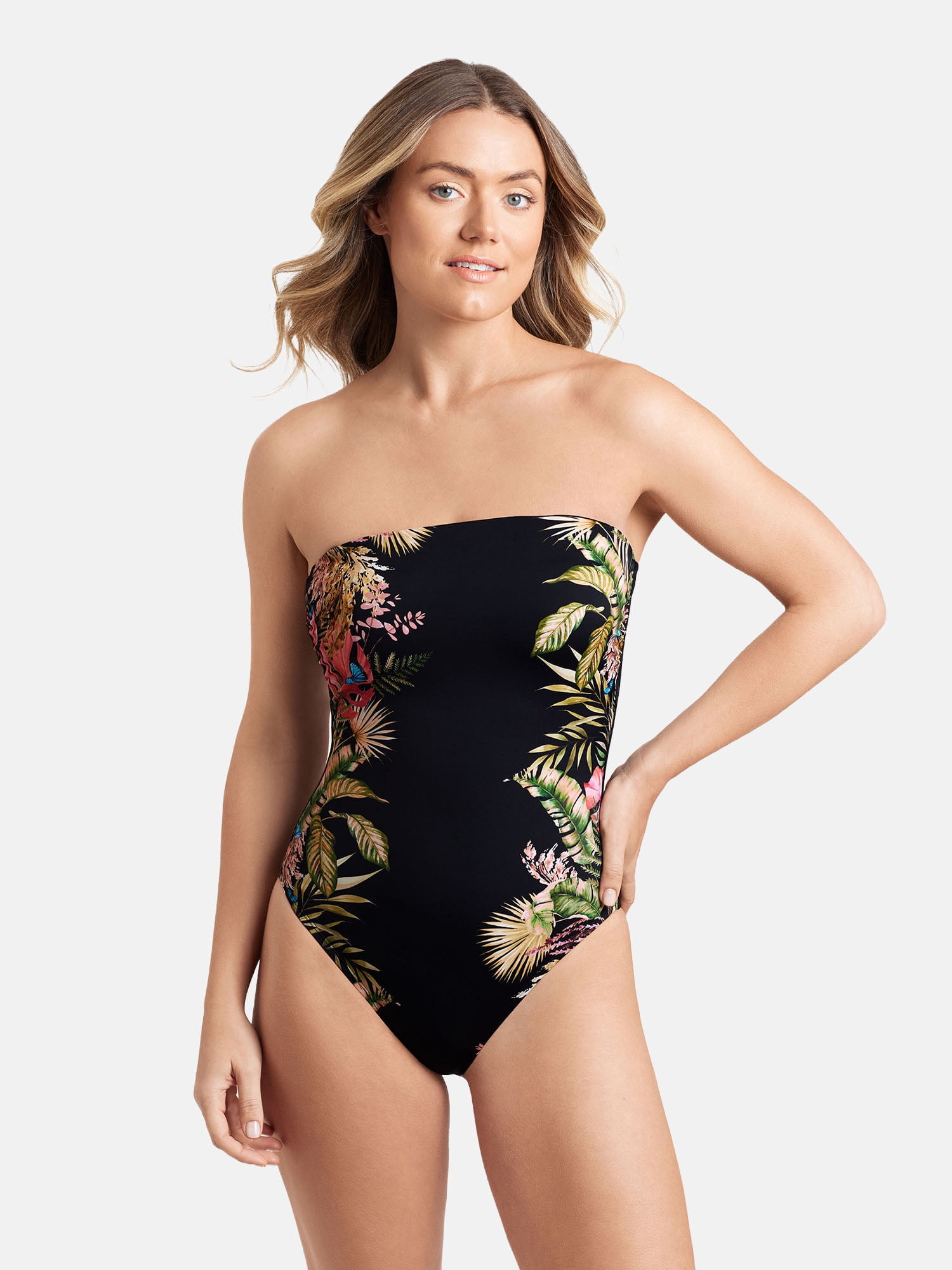 Sofia by Sofia Vergara Women's and Women's Plus Bandeau One Piece Swimsuit