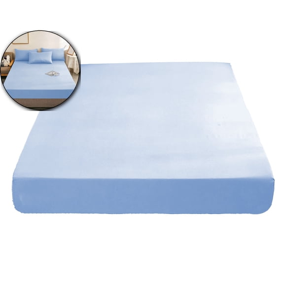 Dvruxg Mattress Protector, Waterproof 78.74"x59" Deep Pocket Mattress Cover Fitted Sheet Style with Elastic Rubber Band, Washable and Easy Care