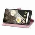 thumbnail image 3 of Cowithday for Google Pixel 7 Pro Wallet Case for Men Women, Pixel 7 Pro 5G Cover, Embossed PU Leather Magnet Buckle Card Slots Zipper Pocket Lanyard Wrist Strap Handbag All-inclusive Case, Pink, 3 of 9