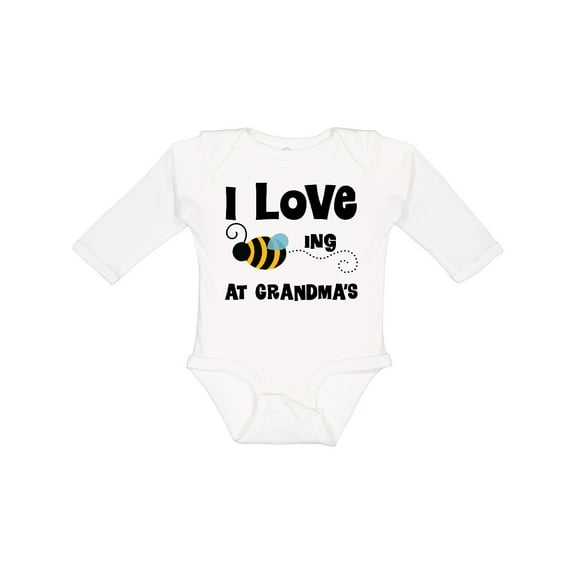 Inktastic Grandkids Visit Grandma Honey Bee Boys or Girls Long Sleeve Baby Bodysuit