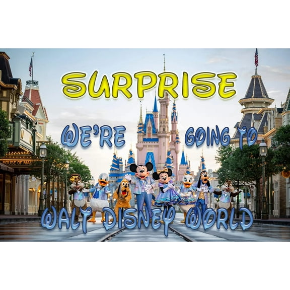 We're Going To Mickey World Family 30 Piece card in small Gold Gift Tin