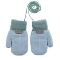 thumbnail image 5 of Bmisegm Winter Gloves Kids Detachable Lanyard Double Layer Thermal Knitted Mittens Soft Cold Weather Handwear Sky Blue, 5 of 5