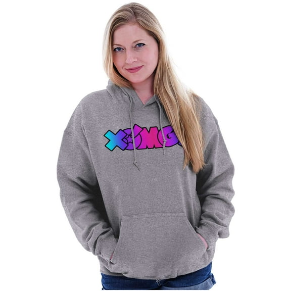 XOMG POP Neon Glow Rainbow Logo Hoodie Sweatshirt Women Brisco Brands S