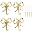 thumbnail image 2 of GBAYXJ 4 Bow Hooks Decorative Bow Hangers Sturdy Brass Towel Hooks Brass Wall Hooks Wall Mounted Multipurpose Bow Shaped Hat Hooks For Bathroom Bedroom Hat Bag Keys(D), 2 of 9