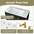 thumbnail image 5 of Euroco 36-Inch Freestanding Bathroom Vanity with Resin Sink, Soft-Close Drawers and Cabinet, Gold Handles, Open-Back Design, 5 of 9