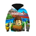 thumbnail image 1 of ROBLOX Sweat à Capuche Imprimé Numérique Manches Longues en Coton Sebneei, 1 of 2