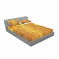 thumbnail image 3 of Ambesonne Fall Fitted Sheet & Pillow Sham Set, Leaves on Wooden Planks, Twinxl, Yellow Orange Green, 3 of 3