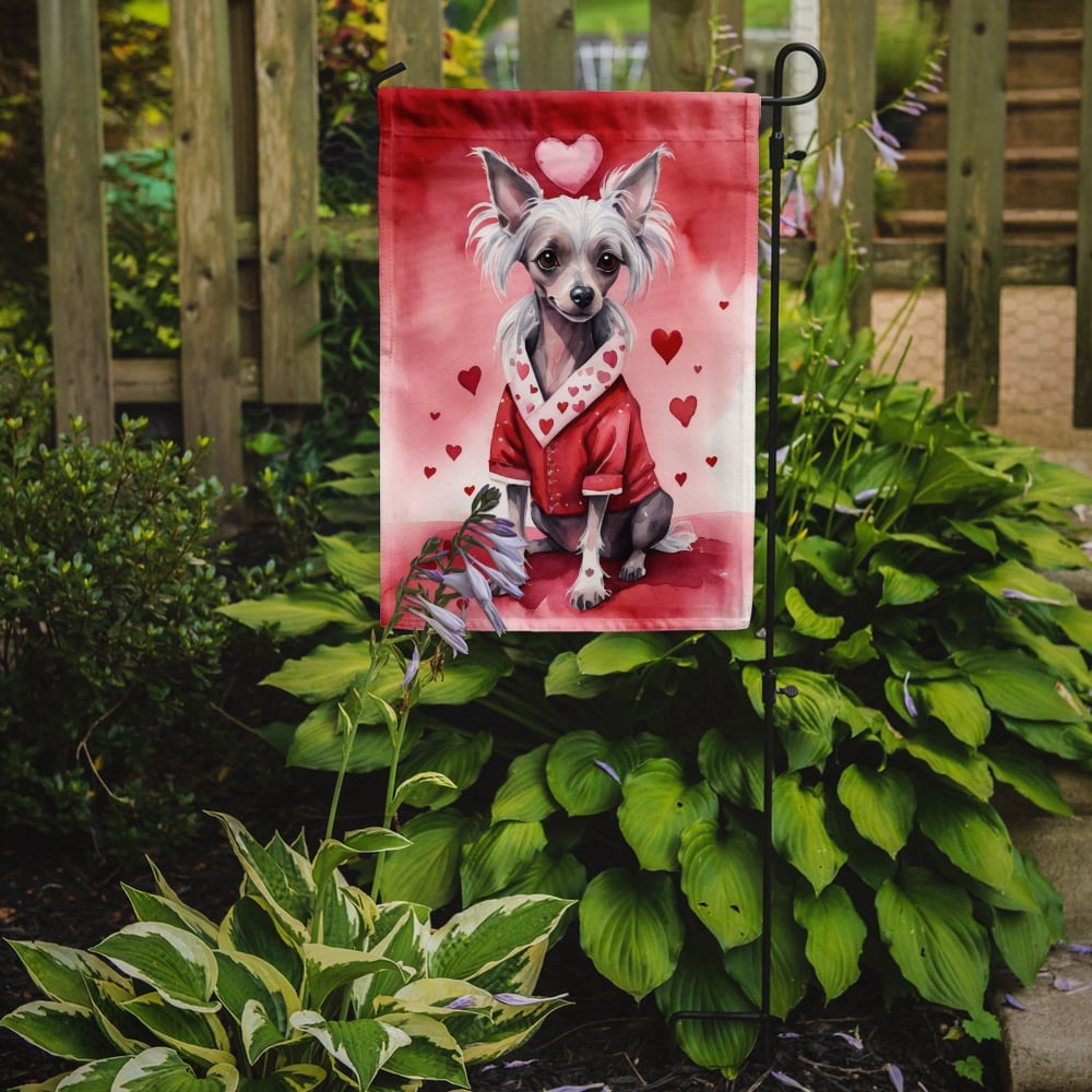 Chinese Crested My Valentine Garden Flag 11.25 in x 15.5 in