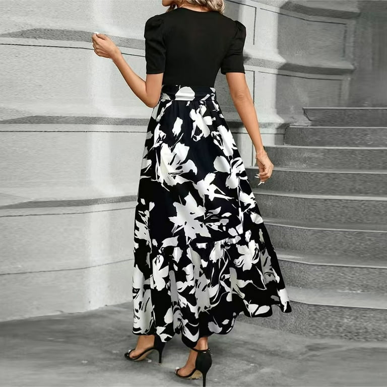 chinese dress ladies Natural Floral Linen Dress L Ivory/Black by Lane 201 main image 1
