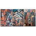 thumbnail image 3 of PixonSign Canvas Print Wall Art Set Multicolor Wood Block Letter Variety Decorative Patterns Typography Modern Art Industrial Colorful Multicolor Warm for Living Room, Bedroom, Office - 24"x36"x3, 3 of 5