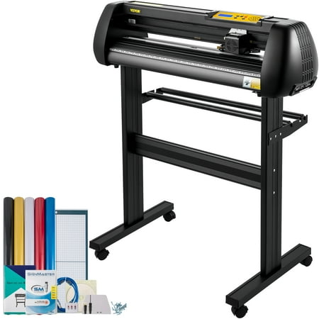 VEVOR Vinyl Cutter Machine, 28-inch Cutting Plotter, Adjustable Speed and Force, DIY Cutting Machine Kit for Signs Banners Decals Stickers with Floor Stand SignMaster Software Tools for Windows