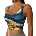 thumbnail image 2 of Daiia Moonlit Golden Tree Peacock Printed Women's Sports Bra, Breathable Activewear Bra with U-Back Design and Removable Pads, Comfortable and Supportive for Yoga, Workout-X-Large, 2 of 8
