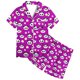 thumbnail image 2 of Odeerbi 2-12 Años Pijama de Satén de Verano Para Niña Con Solapa de Muesca, Camisas de Manga Corta, Pantalón Corto, Estampado de San Valentín, Ropa de Dormir, 2 of 6