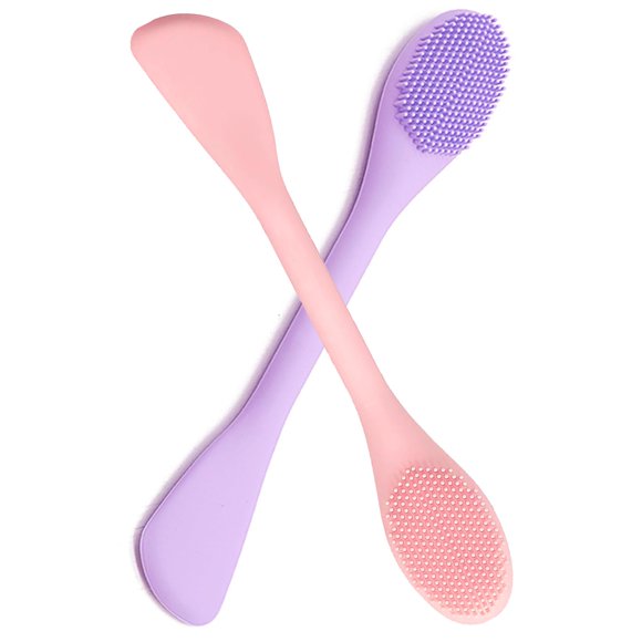 YEADMAL Depurador facial de silicona 2 en 1 Cepillo para mascarilla facial Cepillo para poros Removedor de puntos negros Cepillos de limpieza facial Aplicador de mascarilla para arcilla de barro (rosa