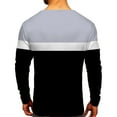 thumbnail image 4 of XFLWAM Mens Crew Neck Long Sleeve T Shirt Color Block Tees Shirt Casual Stretch Workout Casual Blous, 4 of 5