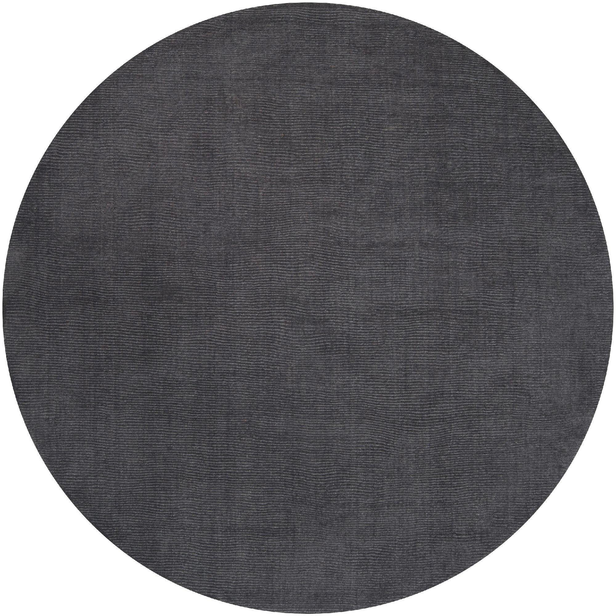 Mark&Day Area Rugs, 8ft Round Rennes Solid and Border Charcoal Area Rug
