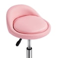 thumbnail image 3 of Yaheetech Height Adjustable Rolling Salon Stool Swivel Spa Massage Manicure Tattoo Facial Stool, Pink, 3 of 7