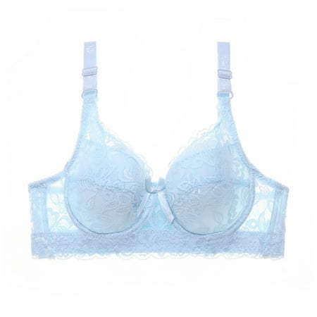 

DORKASM Wireless Bras with Padding Support and Lift Lace Wireless Bras for Women 3 Pack T-Shirt Bra 42D Light Blue