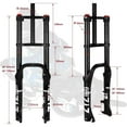 thumbnail image 4 of ZTZ 20/26 inch 4.0 Fat Tire Bike Air Suspension Fork - 180mm Travel, 135mm Hub Spacing, QR 9mm, Double Crown Shock Absorber Fork for MTB Fat Snow Beach E-Bike, 4 of 10