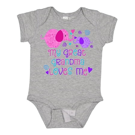 

Inktastic My Great Grandma Loves Me- Cute Elephants Gift Baby Boy or Baby Girl Bodysuit