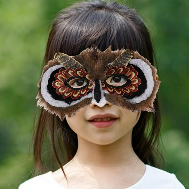 Kids 3D Owl Decor Half Face Cover Animal for Children Halloween Stage