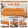 thumbnail image 4 of Sxbhfuj Sectional Sofa for living room, Teddy Velvet Sofa with Removable Cushion, Comfortable loveseat couches, Suitable for Small Apartments, Living Room, Orange, 4 of 6