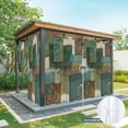 thumbnail image 6 of Teal Green Boho Outdoor Curtains for Patio Waterproof, Grommet Outdoor Privacy Panels, Color Block Geometric Modern Weatherproof Outside Curtains for Porch/Cabana 54"Wx84"L, 1 Panel, 6 of 8