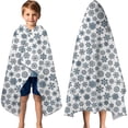 thumbnail image 3 of Blue Christmas Snowflake Pattern Hooded Bath Towel，60"x35" for Ages 3 To 12 Kids, Quick Dry Lightweight Soft Microfiber Hood Beach Towel Cover Up for Kids, 3 of 7