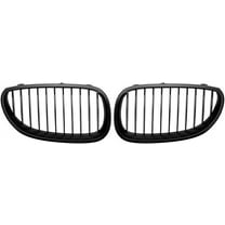 Astra Depot Matte Black Front Bumper Kidney Grille Grill for BMW E60 E61 M5 5 Series 528i 530i Sedan 2003-2010 (Pair)