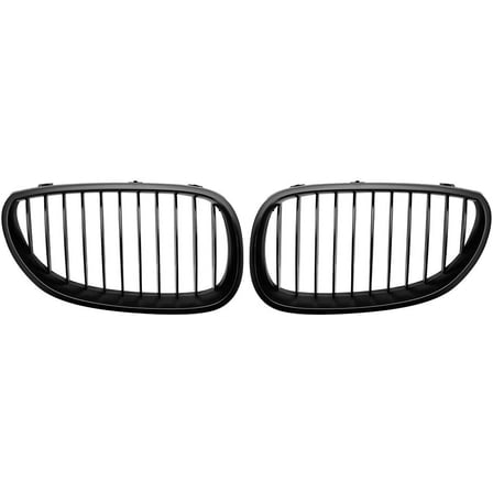 Astra Depot Matte Black Front Bumper Kidney Grille Grill for BMW E60 E61 M5 5 Series 528i 530i Sedan 2003-2010 (Pair)