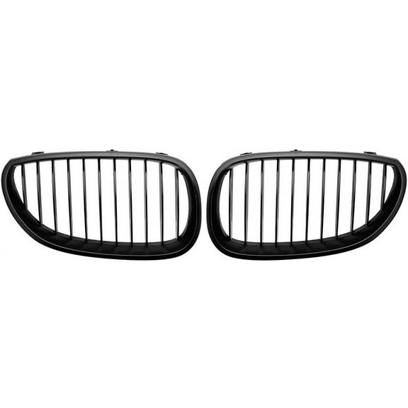 Astra Depot Matte Black Front Bumper Kidney Grille Grill for BMW E60 E61 M5 5 Series 528i 530i Sedan 2003-2010 (Pair)