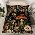 thumbnail image 2 of Manfei Natural Plant Mushroom Twin Sheet Sets,Country Floral Daisy Twin Fitted Sheet,Red White Black Flat Sheet For Boys Kids,Breathable Home Decor,3 Pieces, 2 of 7