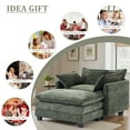 thumbnail image 2 of Gexpusm 40'' Wide Modern Accent Chair & Single Sofa Lounge for Living Room, Chenille Oversized Armchair with Ottoman,Green, 2 of 7