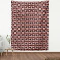 thumbnail image 3 of Ambesonne Geometric Fabric by the Yard Upholstery, Striped Boho Triangles, 10 Yards, Dark Maroon Vermilion, 3 of 4