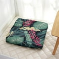 thumbnail image 3 of Palm Leaf Meditation Pillow&nbsp;– 22x22 Inch Square Cushion, Dutch Velvet, Botanical Green Design (Relaxing Summer Vibes), 3 of 7