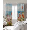 thumbnail image 4 of Pink Spring Floral Kitchen Curtains Modern Abstract Art Aesthetics Oil Painting Cafe Short Curtains for Bathroom Blackout Window Curtain Small Window Treatment Drapes for Bedroom 27.5"x39"x2, 4 of 9
