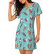 thumbnail image 2 of Balery Sea Otters Family In Blue Water Camisón de manga corta con cuello redondo para mujer, cómodo y elegante., 2 of 6