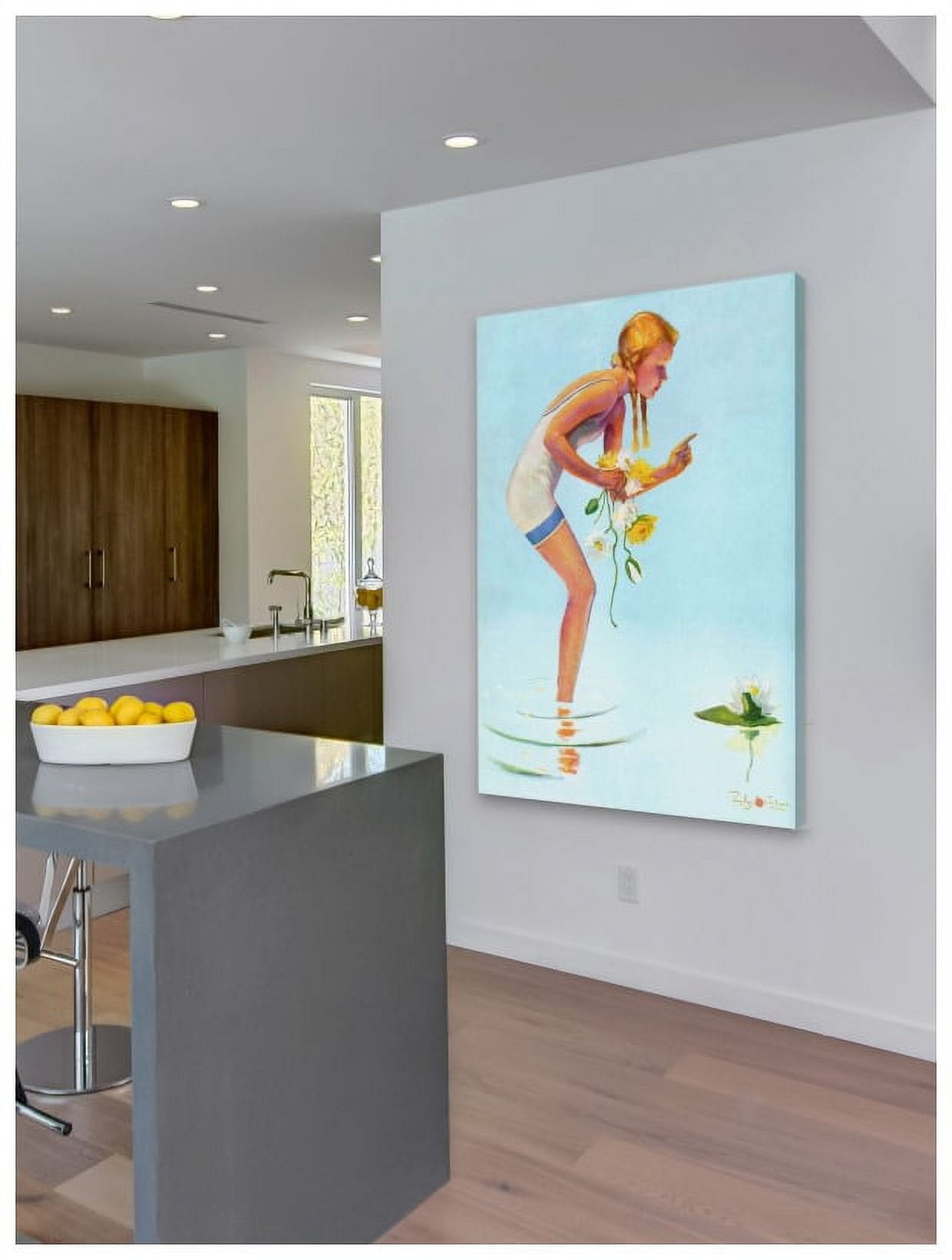 Marmont Hill "Girl with Flowers" by Curtis Painting Print on Canvas