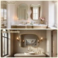 thumbnail image 6 of Fahomiss 28"x40" Gold Bathroom Wall Mirror, Irregular Curved Metal Framed Mirror, 6 of 10