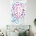thumbnail image 4 of Groovy Decorations Wall Hanging Tapestry, Classic Hand Drawn Style Peace Sign and Swirls Freedom Change Hope Roll Icon, Bedroom Living Room Dorm Accessories, 40 X 60 Inches, by Ambesonne, 4 of 5