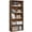 Brown-L, variant on 5 Tier Bookcase, Bookshelf Storage Wall Shelf Organizer Display StandBook Shelf, Corner Storage Organizer, Black