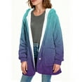 thumbnail image 3 of Turilly Gradual Printing Coats for Women Long Sleeve Hooded Coat Winter Loose Solid Warm Pocket Top Outerwears, 3 of 5