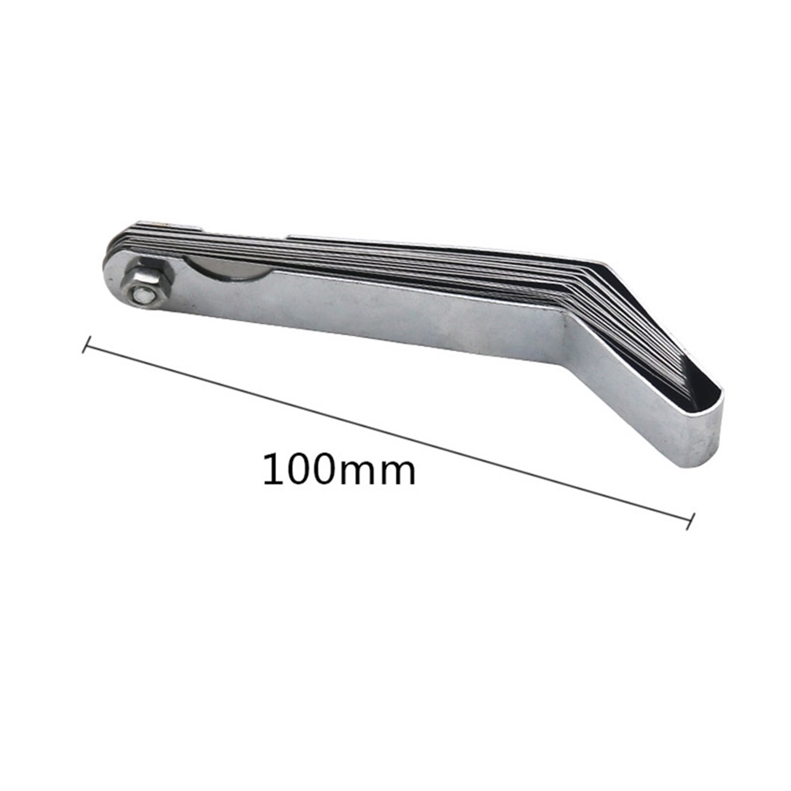 Feeler Gauge 0.127-0.508mm 0.005-0.020 Inch Valve Offset Feeler Gauge High Strength 16 Blade Easy To Use ,Easy to Use