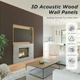 thumbnail image 4 of Easy4Home 2Pcs 106"x20.5" Wood Slat Soundproof Wall Panels Acoustic 3D Fluted Decorative Panels, Dark Walnut, 4 of 7