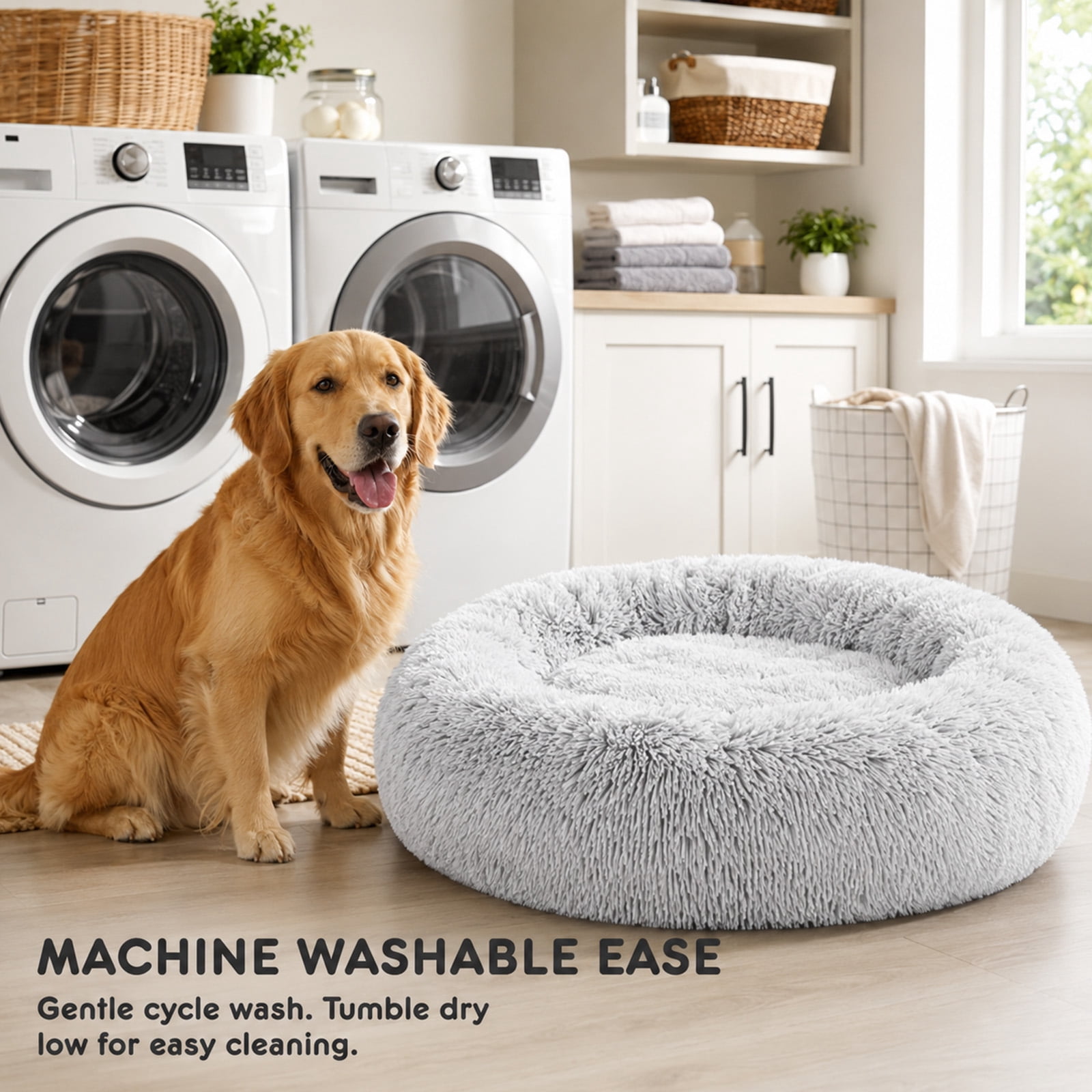 Alvantor 30''/36'' Dog Bed Comfortable Donut Cuddler Round Pet Beds Ultra Soft Washable Dog and Cat Cushion Bed, Fits up to 45 lbs/90 lbs Pets