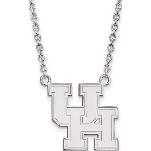 Sterling Silver S. Rh-P Logoart University Of Houston Large Pendant With Necklace (18 X 19) Made In United States ss012uho-18