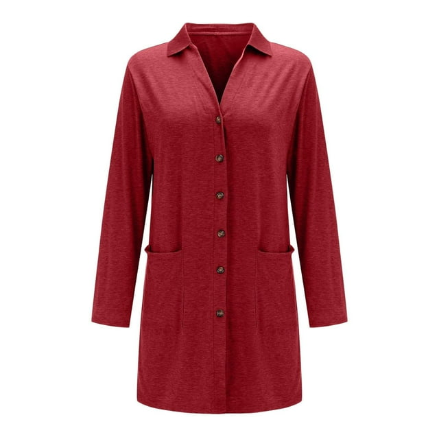 Erwazi Long Cardigans for Women Fall Trendy Button Down Open Front Lightweight Cardigan Sweaters with Pockets