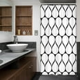 thumbnail image 4 of Small Stall Black White Geometry Shower Curtain Geometric Abstract Minimalist Modern Contemporary 36Wx72H Inch Simple Classy Neutral Fabric Decor Bathroom Polyester Waterproof 7 Pack Hooks, 4 of 6