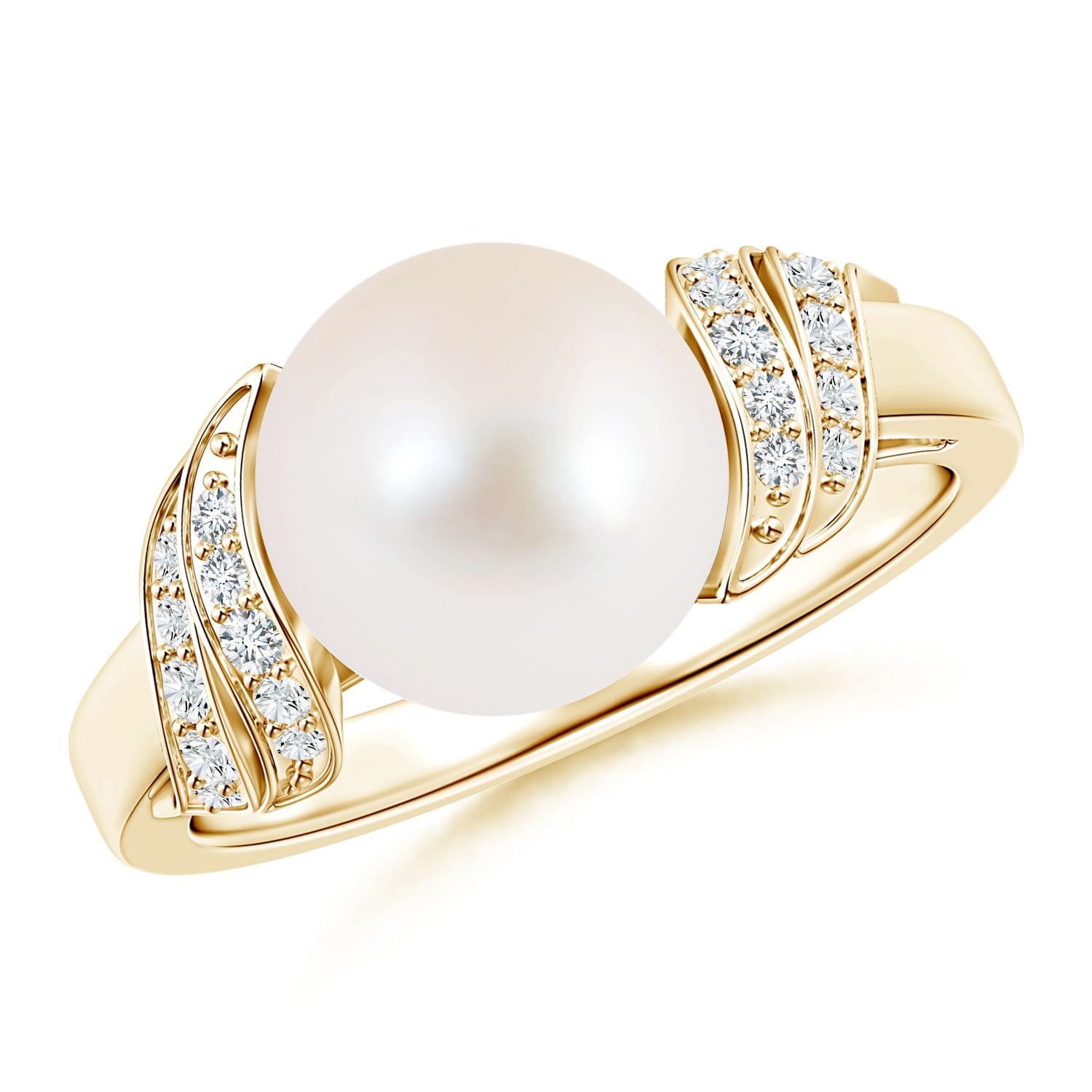 Bridal Ring 14kt Yellow Gold Mounting Size 7 and 8 only June Gemstone Ring Pearl Ring 14kt Solid Yellow Gold White or Black Pearl 6mm