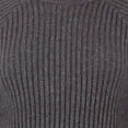 thumbnail image 3 of Fever Women's Bell Sleeve Soft Marled Ribbed Knit Crewneck Sweater-Gray / XL, 3 of 5